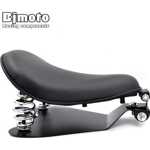 BJMOTO Motorcycle 3" Solo Spring Driver Seat Pad Saddle with Mount Bracket For Honda Yamaha Kawasaki Suzuki