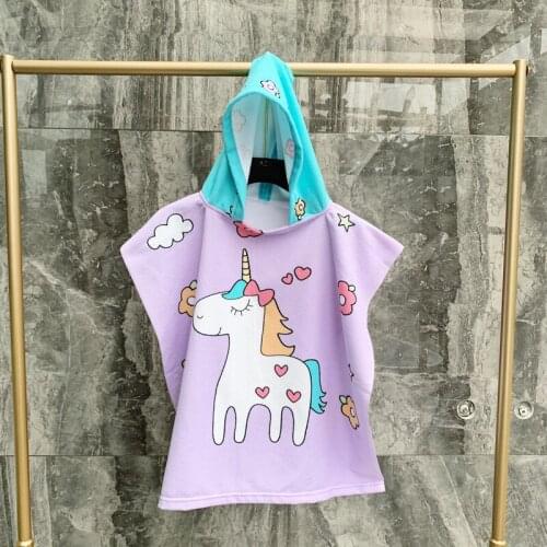 Cartoon Unicorn Hooded Bathrobes for Kids Baby Girls Cute Cloak Toweling Robes for Toddler Newborn Infant Night Gowns Boys Terry