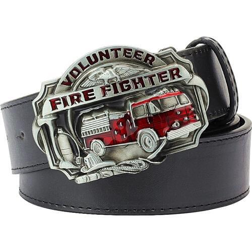 Cool mens belt firefighter profession fire truck buckle fire dept badge fire brigade sign firemen belt fire fighter volunteer