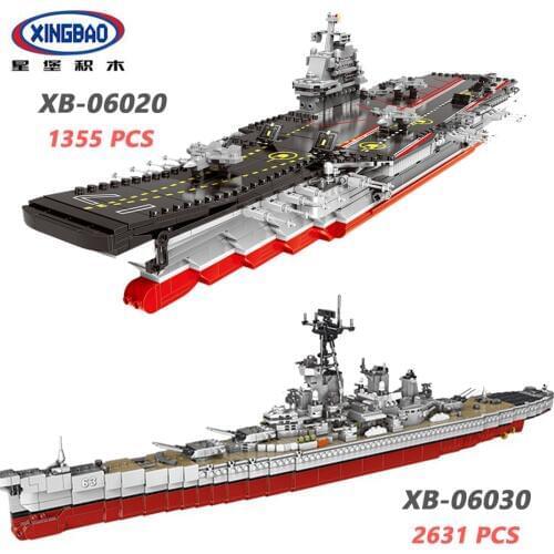 XINGBAO 06020/06030 Military Series The Aircraft Ship USS Missouri Battleship Sets Building Blocks Bricks Battleship Model Kit