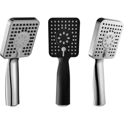 Shower Head Adjustable Pressure Boosting Showerhead Plastic Hand Held Water Bath Sprayer, Gray