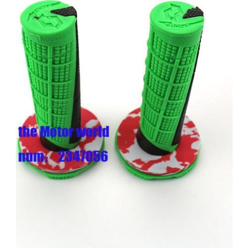 Newest Green Universal Motorcycle Handle Bar Grip Dirt Pit Bike Rubber Hand Grips Hands For Motorcycles ATV Bike