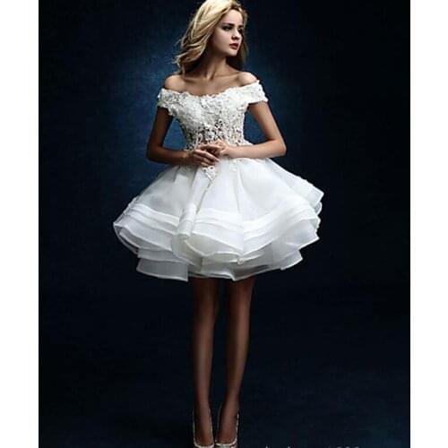 New white Bridesmaid Dress 2021 wedding short toast dinner