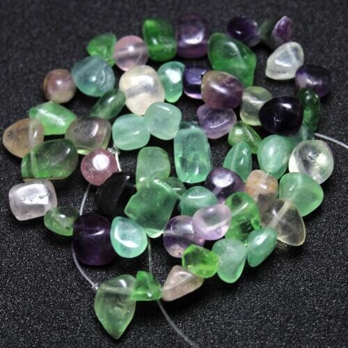 Wholesale 6-11 mm Irregular Natural FluoriteStone Side Hole Beads For Jewelry Making Strand 15'' DIY Material Necklace Bracelet