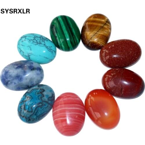 10Pcs Oval 8 10 12 14 16 18 20MM Natural Stones No Hole Beads lapis lazuli Howlite Crystal Opal For Jewelry Making DIY Necklace