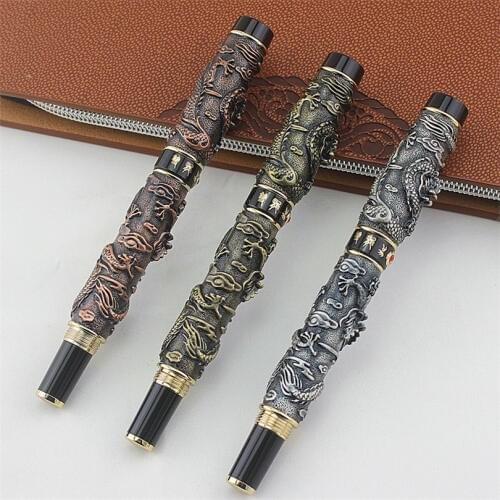 Luxury Jinhao Metal Dragon Fountain Pen Vintage Iraurita Exquisite Gift Set Business Ink Pens Gift Box Set caneta tinteiro