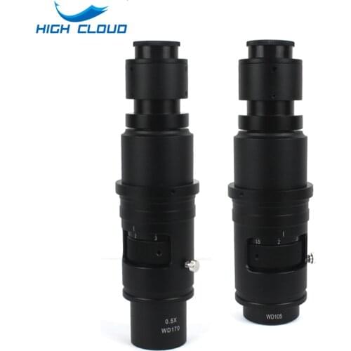 Industrial Video Monocular Microscope C-Mount Lens 90X 180X 300X Magnifier Continuous Zoom Full Focus for HDMI VGA USB Camera