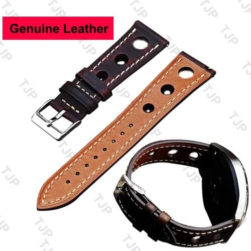 Genuien Leather Watch Band Quick Release 22mm 24mm for Huawei GT2 Pro Honor Gear S3 Classic Frontier Big Hole Strap Watchbands