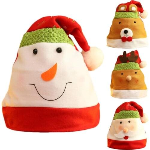 Christmas Non-woven Fabric Cute Hat for Adults Kids Xmas Hat for Christmas Festive Party Christmas Cap Annual Ceremony