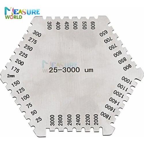 Stainless Steel Hexagonal Wet Film Comb Paint Wet Film Thickness Gauge Comb Regulation Wet Film Card 25-3000um