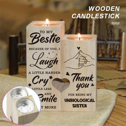 Creative Candle Holder Wooden Heart Shaped Shelf Table Plant Flower Plot Ornament Romantic Atmosphere Candles Accessories