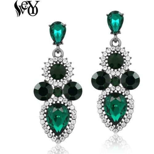 VEYO Crystal Earring for Woman Classic Drop Earrings Round Rhinestone Earrings Top Quality Fashion Jewelry