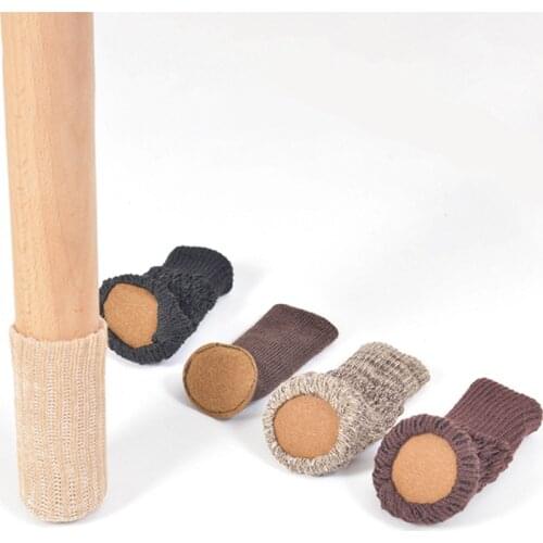 16PCS Knitted Chair Leg Socks Furniture Table Feet Leg Floor Protectors Covers Floor Protection Pads Moving Noise Reduction