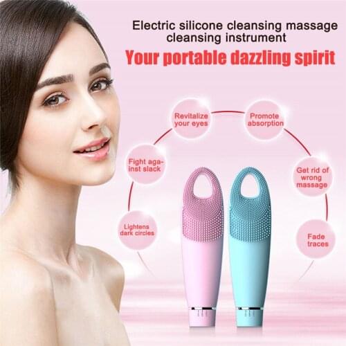 2 in 1 Silicone Face Cleansing Brush Electric Face Cleanser Electric Facial Cleanser Cleansing Skin Deep Washing Massage Brush