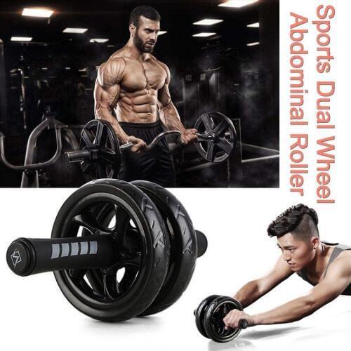 2019 Muscle Exercise Equipment Home Fitness Equipment Mute Double Wheel Abdominal Power Wheel Ab Roller Gym Roller Training