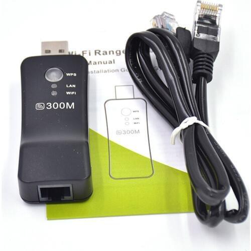 300Mpbs USB Portable Wireless WiFi Smart TV Network Adapter Universal HDTV RJ45 Repeater AP WPS for Samsung LG Sony XiaoMi TV