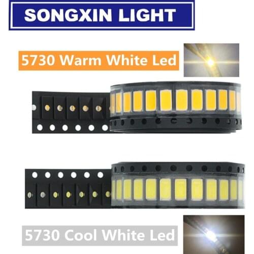 5000pcs 5630 LED 5730 SMD Leds 40-60LM Lamp light-emitting LED Diodes Chip warm white/whtie for LED LIGHTING 3200k/6500k 150ma