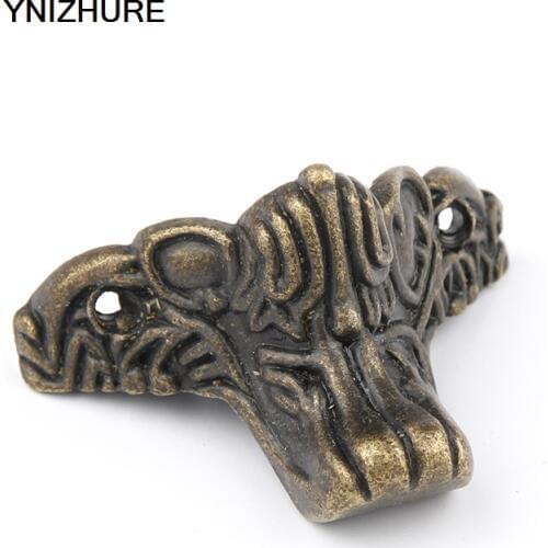 8PCS 47*30mm Antique Zinc Alloy Wooden Feet Desk Edge Jewelry Wine Box Furniture Leg Corner
