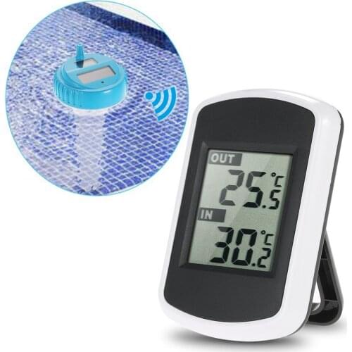 Solar Powered Floatings Wireless Electronic Water Temperature Meter Summer Swimming Pool Water Temperature Monitor Double Layer