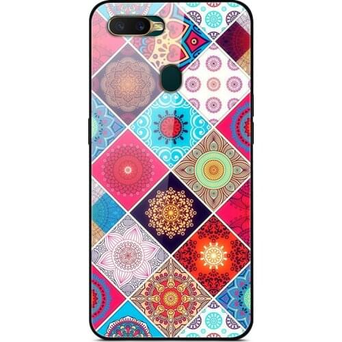 For OPPO A7 Phone Case Tempered Glass Case Phone Cover Fitness Back Bumper Series 3