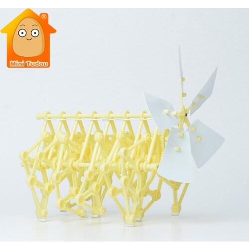 DIY Wind Power Beast Walker Toy Kids Plastic Assembly Science Experiment Model Blocks Kit Early Educational Toys For Children