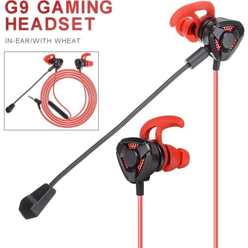 For Portable Audio 1pc Dynamic Noise Reduction In-Ear Wired Call Earphones Gaming Computer Earpiece With Dual Mic Mayitr