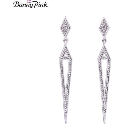 Elegant Geo Statement Studs Earrings For Women Vintage Rhinestone Pendant Post Earrings Fashion Jewelry Pendiente Chunky Earring