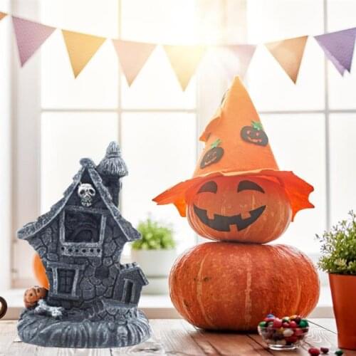 Halloween Skeleton Haunted House With Lighted Pumpkin Haunted House Home Decoration Halloween Props For Gift For Kids Or Friends