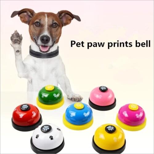 Pet Toy Training Called Dinner Small Bell Footprint Ring Dog Toys For Teddy Puppy Pet Call