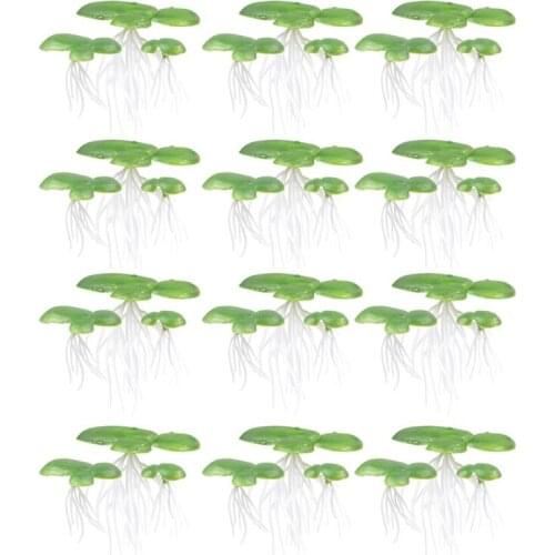 36PCS Simulated Duckweed Plant Decor Plastic Rooted Water Plant