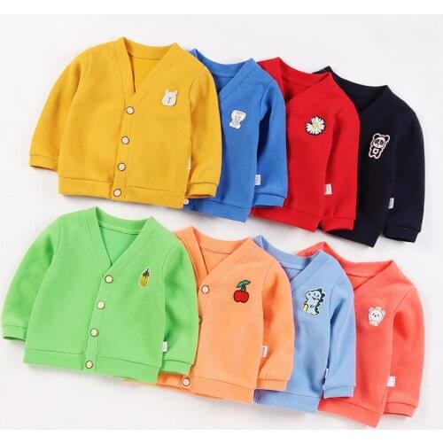 2021 Autumn Children Clothing Knitted Cardigan Sweater Kids Boys Girls Long Sleeve Cardigans Coat Baby Clothes Cartoon Outwear