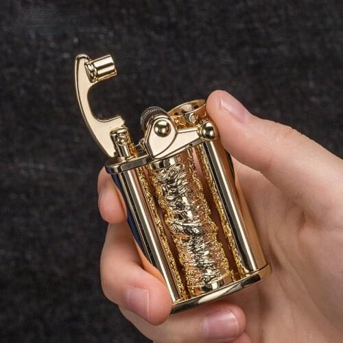 ZORRO Kerosene Lighter Rocker Retro Grinding Wheel Windproof Petroleum Lighters Brass Brushed Cigarette Lighters Gifts For Men