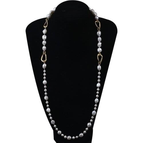 Beautiful Simple Handmade Design New Fashion Lady Long Fresh Water Pearl Necklace