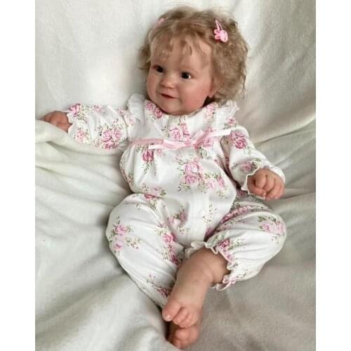 NPK 60CM Reborn Toddler Popular Cute Girl Doll Maddie with Rooted Blonde hair Soft Cuddle Body High Quality Doll