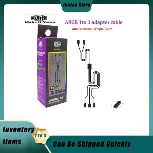 Cooler Master 1 to 3 5V\3PIN Compatible ARGB Extension RGB Adapter Cable with Pin Connector Computer Case Fan Connector