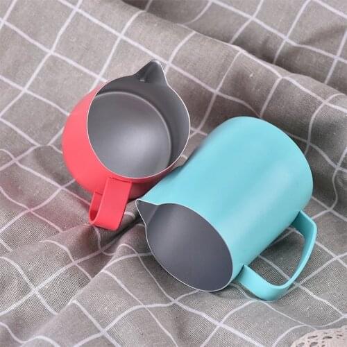 New Milk Jug 0.3-0.6L Stainless Steel Frothing Pitcher Pull Flower Cup Coffee Milk Frother Latte Art Milk Foam Tool Coffeware