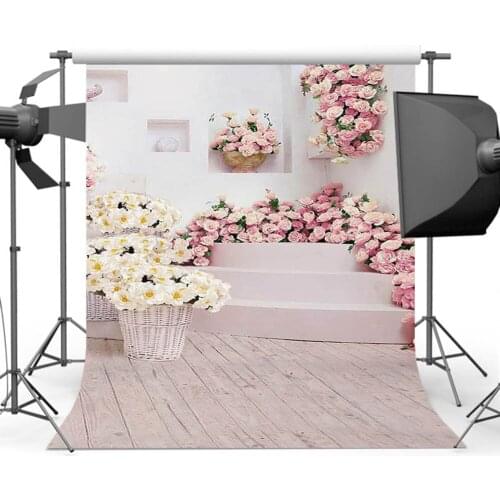Mehofoto Flower Wood Floor Backdrop Photography Newborn Birthday Party Background for Photographers Photo CM-5257