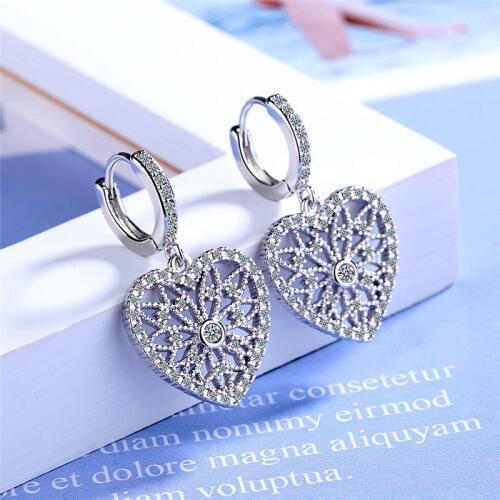 Cute Female Lotus Flower Drop Earrings Elegant Bride Wedding Earrings For Women Luxury Gold Color Dangle Earrings