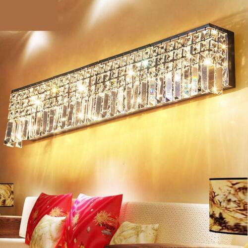 80CM Living Room wall lamp long crystal lighting Hotel wall sconce Led wall fixture abajur home lights & lighting Mirror Light