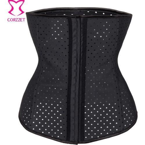 NEW Black Latex Shapewear Waist Slimming Belt Hot Body Shaper Waist Cincher Corset Waist Trainer Steel Bone Faja Reductora Mujer