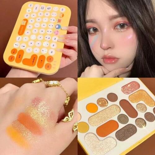 IMAGIC Glitter Eyeshadow Palette 9 Color Pressed Shimmer matte Eye Shadow MakeUp Cosmetic LongLasting eye Palette hua for beauty