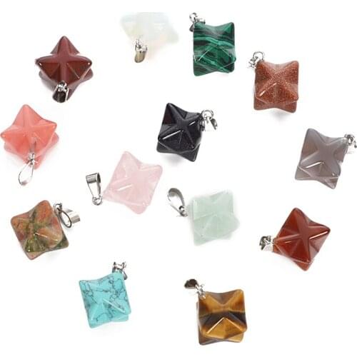 Fashion Natural Stone Pendant Opal Tiger Eye Stone Turquoise Agates For Jewelry Making DIY Necklace Crystal Pendants For Gift