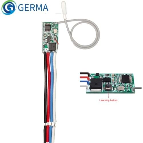GERMA Universal Wireless 433 Mhz DC 3.6V-24V Remote Control Switch 433Mhz 1 CH RF Relay Receiver LED Light Controller DIY Kit