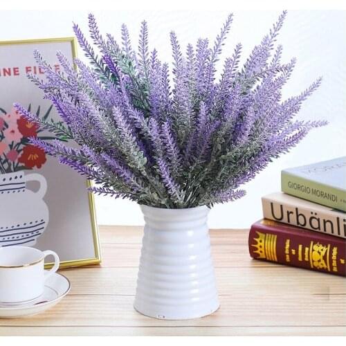 Romantic Provence Lavender Artificial Plants Wedding Decor Flower Vase Silk Dried Flowers for Home Christmas Decor Fake Plant