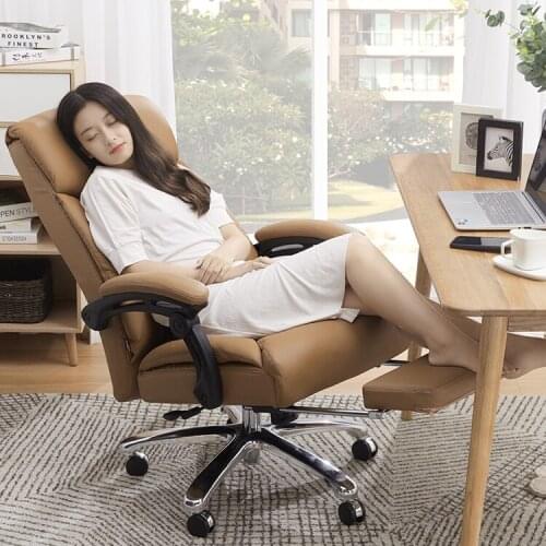 Stylish Minimalist Modern Boss Chair Executive Reclining Computer Home Office Chair Desk Back Seat Comfortable Gaming Metal