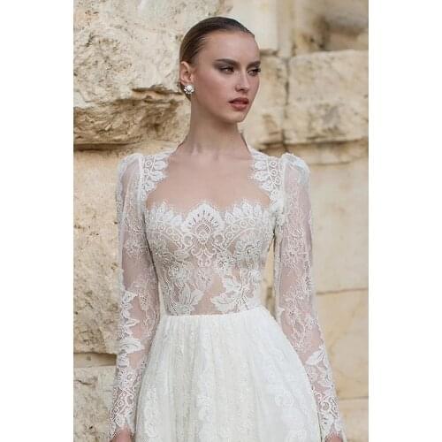 Wedding Dresses Beaded Crystal Lace Applique Tassel Bridal Gown for Wedding Party vestidos de novia