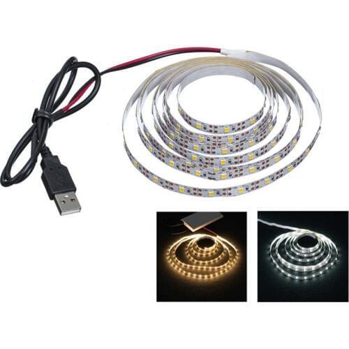 Battery 5V USB LED Strip 2835 DC LED Light Flexible 50CM 1M 2M 3M 5M white warm For TV Background Lighting Night light