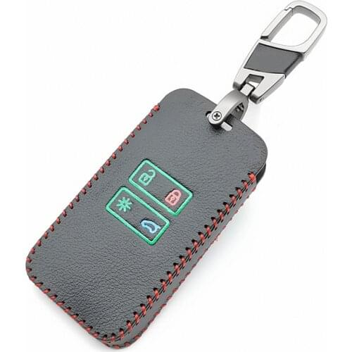 Luminous Leather Key Case Cover for Renault CAPTUR TALISMAN Clio Espace Megane Scenic Koleos 2016-2019 4 Buttons Keyless Card