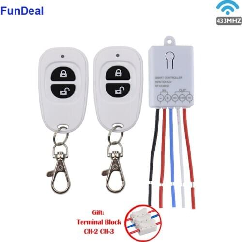 433 Mhz Universal DC 12V 1CH Wireless Remote Control Switch Relay Receiver Module & RF Transmitter For LED String Lights On Off