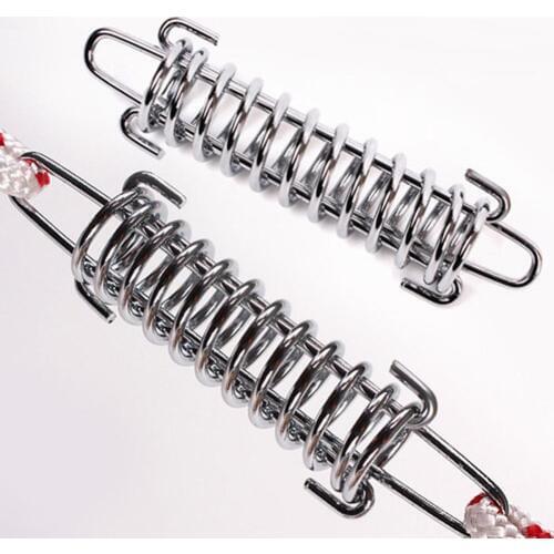High Strength Camping Tent Spring Buckle High Elasticity Strength Stainless Steel Rope Tensioner Fixed Hook Buckle Beach Camping